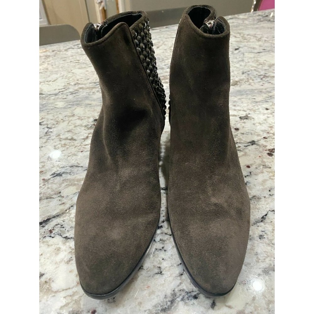 GIUSEPPE ZANOTTI Daddy Grey Crystal Suede Booties - Picture 5 of 12